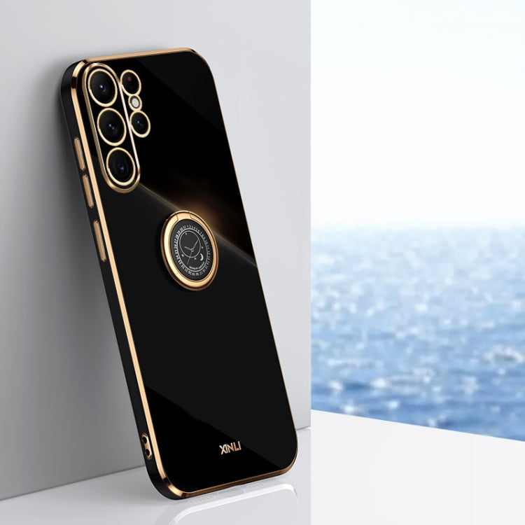 XINLI Straight Edge 6D Electroplate TPU Phone Case with Ring Holder, For Samsung Galaxy A15, For Samsung Galaxy A55, For Samsung Galaxy A35 5G, For Samsung Galaxy S24 Ultra 5G, For Samsung Galaxy S24+ 5G, For Samsung Galaxy S24 5G