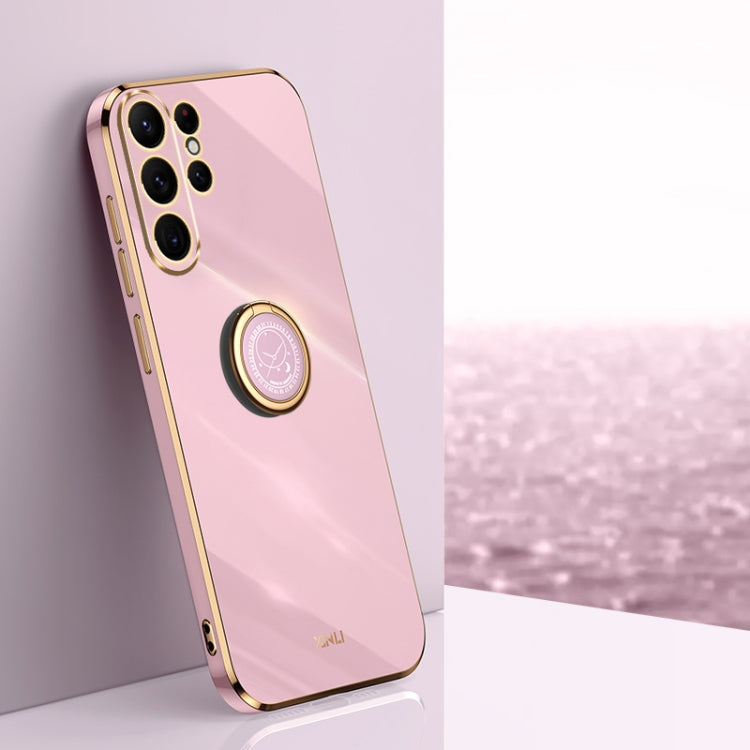 XINLI Straight Edge 6D Electroplate TPU Phone Case with Ring Holder, For Samsung Galaxy A15, For Samsung Galaxy A55, For Samsung Galaxy A35 5G, For Samsung Galaxy S24 Ultra 5G, For Samsung Galaxy S24+ 5G, For Samsung Galaxy S24 5G