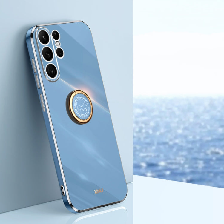 XINLI Straight Edge 6D Electroplate TPU Phone Case with Ring Holder, For Samsung Galaxy A15, For Samsung Galaxy A55, For Samsung Galaxy A35 5G, For Samsung Galaxy S24 Ultra 5G, For Samsung Galaxy S24+ 5G, For Samsung Galaxy S24 5G