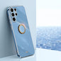 XINLI Straight Edge 6D Electroplate TPU Phone Case with Ring Holder, For Samsung Galaxy A15, For Samsung Galaxy A55, For Samsung Galaxy A35 5G, For Samsung Galaxy S24 Ultra 5G, For Samsung Galaxy S24+ 5G, For Samsung Galaxy S24 5G
