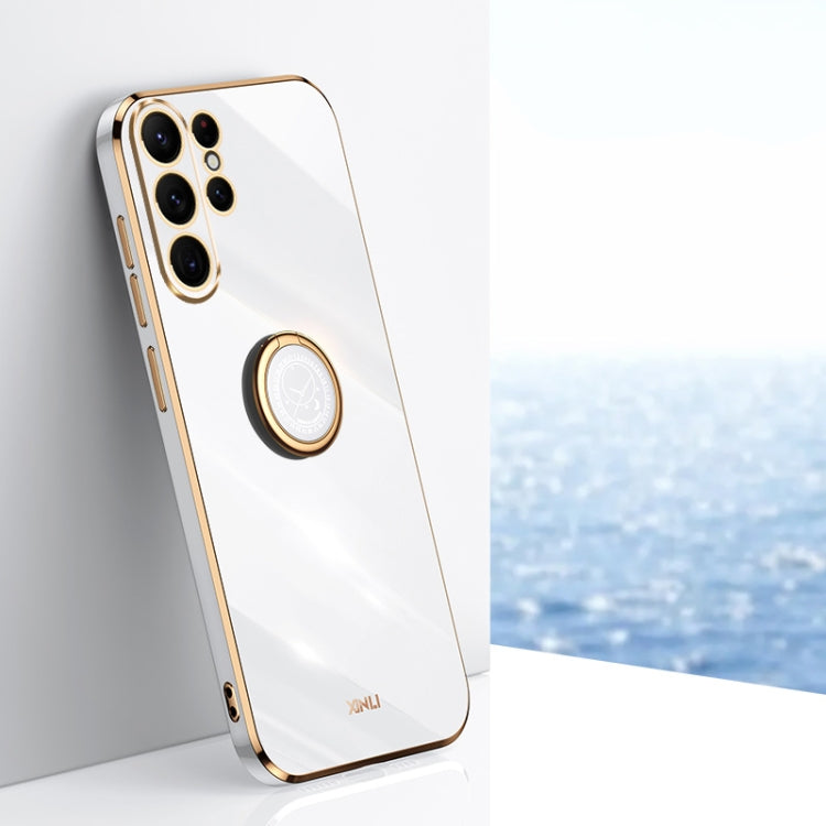 XINLI Straight Edge 6D Electroplate TPU Phone Case with Ring Holder, For Samsung Galaxy A15, For Samsung Galaxy A55, For Samsung Galaxy A35 5G, For Samsung Galaxy S24 Ultra 5G, For Samsung Galaxy S24+ 5G, For Samsung Galaxy S24 5G
