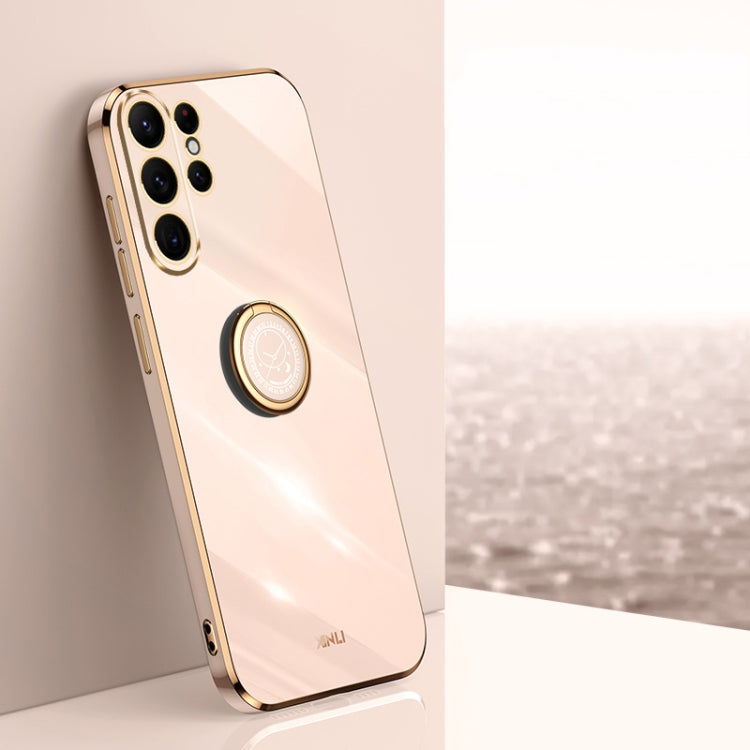 XINLI Straight Edge 6D Electroplate TPU Phone Case with Ring Holder, For Samsung Galaxy A15, For Samsung Galaxy A55, For Samsung Galaxy A35 5G, For Samsung Galaxy S24 Ultra 5G, For Samsung Galaxy S24+ 5G, For Samsung Galaxy S24 5G