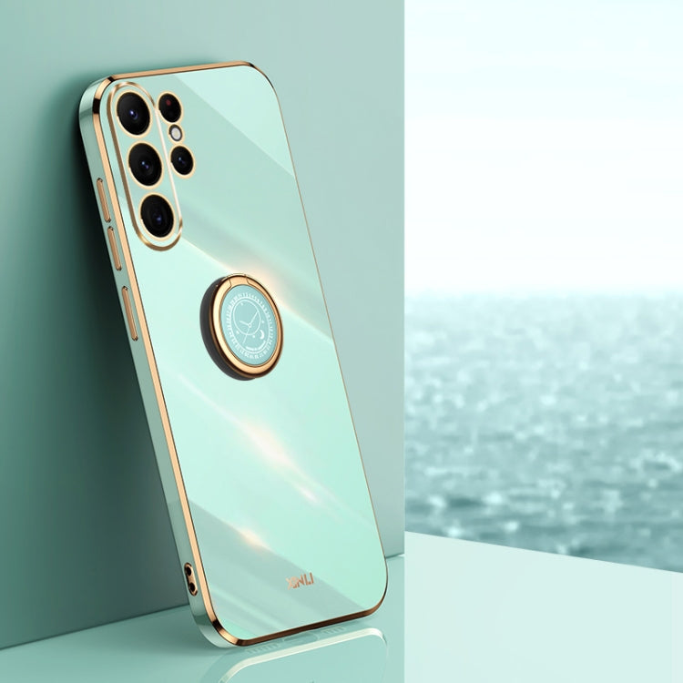 XINLI Straight Edge 6D Electroplate TPU Phone Case with Ring Holder, For Samsung Galaxy A15, For Samsung Galaxy A55, For Samsung Galaxy A35 5G, For Samsung Galaxy S24 Ultra 5G, For Samsung Galaxy S24+ 5G, For Samsung Galaxy S24 5G