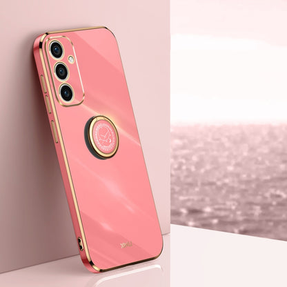 XINLI Straight Edge 6D Electroplate TPU Phone Case with Ring Holder, For Samsung Galaxy A15, For Samsung Galaxy A55, For Samsung Galaxy A35 5G, For Samsung Galaxy S24 Ultra 5G, For Samsung Galaxy S24+ 5G, For Samsung Galaxy S24 5G