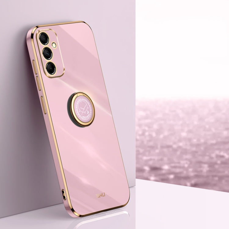 XINLI Straight Edge 6D Electroplate TPU Phone Case with Ring Holder, For Samsung Galaxy A15, For Samsung Galaxy A55, For Samsung Galaxy A35 5G, For Samsung Galaxy S24 Ultra 5G, For Samsung Galaxy S24+ 5G, For Samsung Galaxy S24 5G