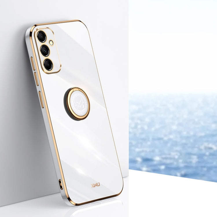 XINLI Straight Edge 6D Electroplate TPU Phone Case with Ring Holder, For Samsung Galaxy A15, For Samsung Galaxy A55, For Samsung Galaxy A35 5G, For Samsung Galaxy S24 Ultra 5G, For Samsung Galaxy S24+ 5G, For Samsung Galaxy S24 5G