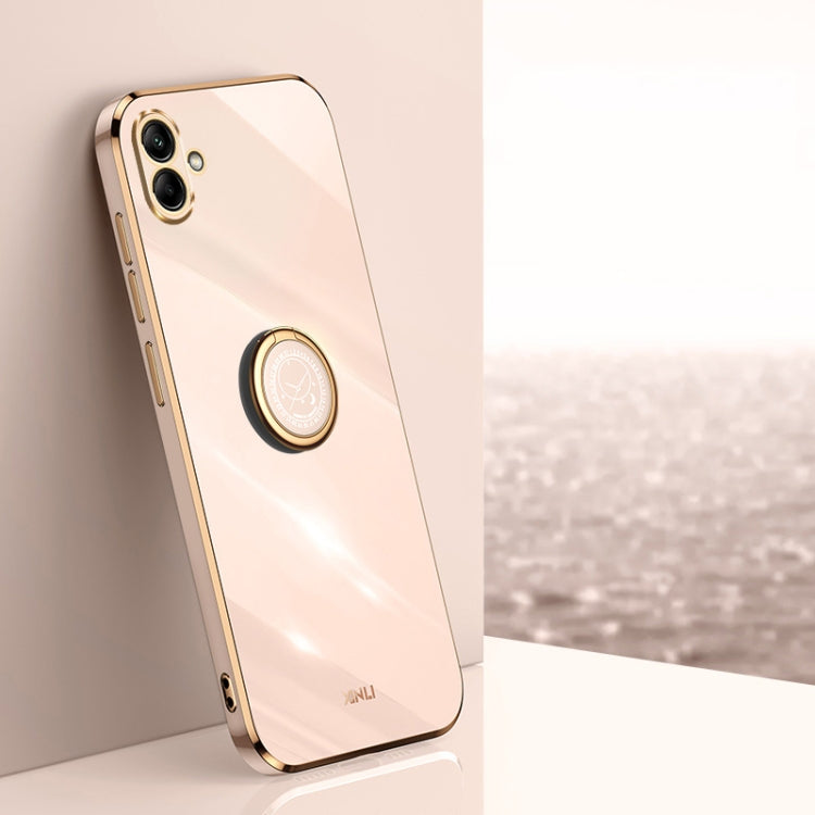 XINLI Straight Edge 6D Electroplate TPU Phone Case with Ring Holder, For Samsung Galaxy F14 5G, For Samsung Galaxy M14 5G, For Samsung Galaxy A04e 4G