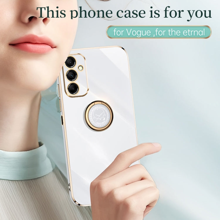 XINLI Straight Edge 6D Electroplate TPU Phone Case with Ring Holder, For Samsung Galaxy A15, For Samsung Galaxy A55, For Samsung Galaxy A35 5G, For Samsung Galaxy S24 Ultra 5G, For Samsung Galaxy S24+ 5G, For Samsung Galaxy S24 5G