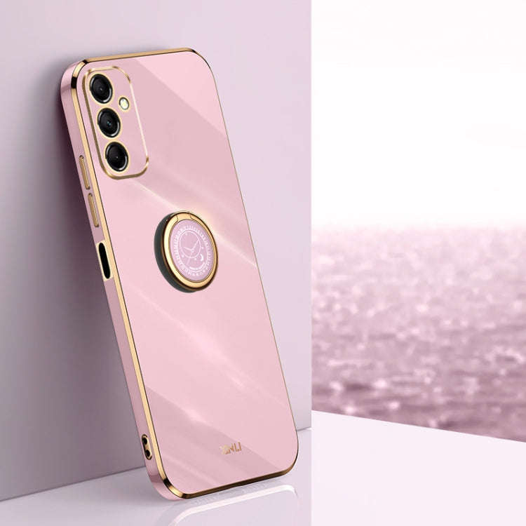 XINLI Straight Edge 6D Electroplate TPU Phone Case with Ring Holder, For Samsung Galaxy A15, For Samsung Galaxy A55, For Samsung Galaxy A35 5G, For Samsung Galaxy S24 Ultra 5G, For Samsung Galaxy S24+ 5G, For Samsung Galaxy S24 5G