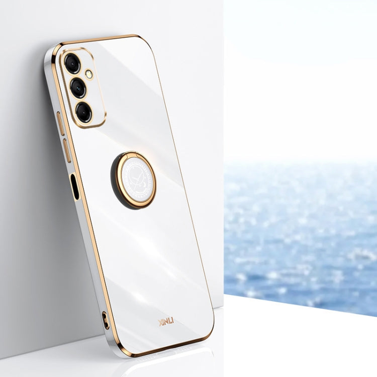 XINLI Straight Edge 6D Electroplate TPU Phone Case with Ring Holder, For Samsung Galaxy A15, For Samsung Galaxy A55, For Samsung Galaxy A35 5G, For Samsung Galaxy S24 Ultra 5G, For Samsung Galaxy S24+ 5G, For Samsung Galaxy S24 5G