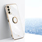 XINLI Straight Edge 6D Electroplate TPU Phone Case with Ring Holder, For Samsung Galaxy A15, For Samsung Galaxy A55, For Samsung Galaxy A35 5G, For Samsung Galaxy S24 Ultra 5G, For Samsung Galaxy S24+ 5G, For Samsung Galaxy S24 5G