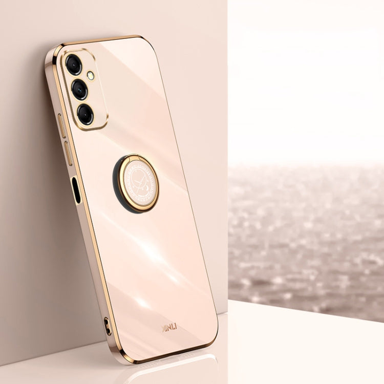 XINLI Straight Edge 6D Electroplate TPU Phone Case with Ring Holder, For Samsung Galaxy A15, For Samsung Galaxy A55, For Samsung Galaxy A35 5G, For Samsung Galaxy S24 Ultra 5G, For Samsung Galaxy S24+ 5G, For Samsung Galaxy S24 5G