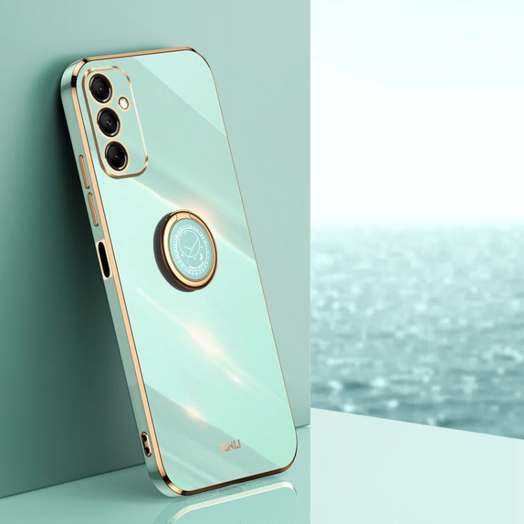 XINLI Straight Edge 6D Electroplate TPU Phone Case with Ring Holder, For Samsung Galaxy A15, For Samsung Galaxy A55, For Samsung Galaxy A35 5G, For Samsung Galaxy S24 Ultra 5G, For Samsung Galaxy S24+ 5G, For Samsung Galaxy S24 5G