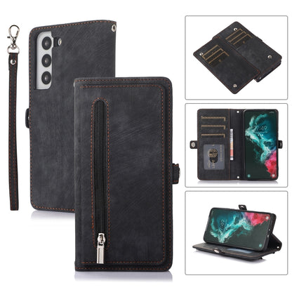 Zipper Card Slot Buckle Wallet Leather Phone Case, For Samsung Galaxy Note20 Ultra, For Samsung Galaxy S10, For Samsung Galaxy S20+, For Samsung Galaxy S21, For Samsung Galaxy S21+