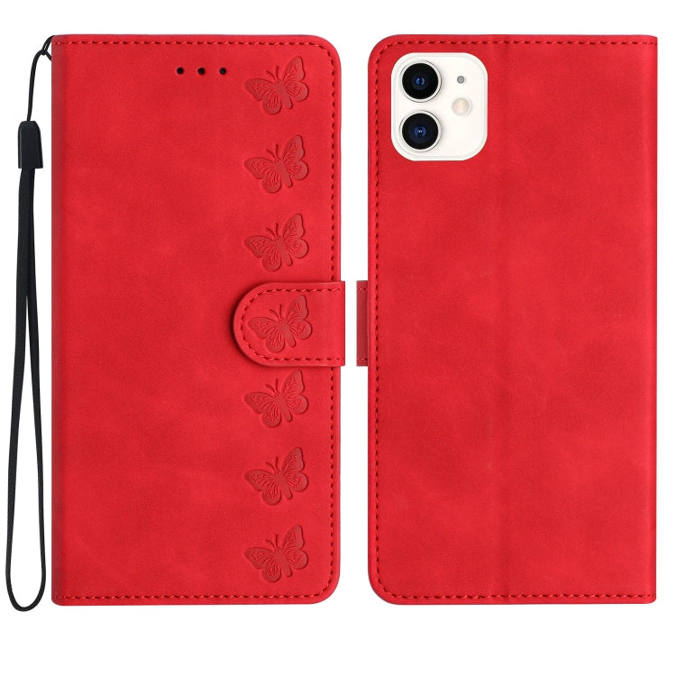 Seven Butterflies Embossed Leather Phone Case