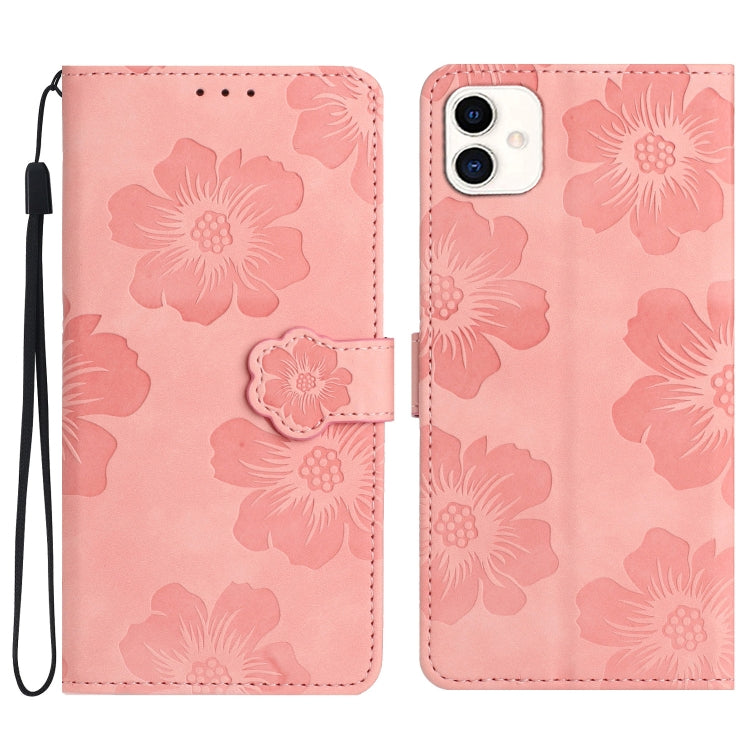 Flower Embossing Pattern Leather Phone Case