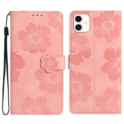 Flower Embossing Pattern Leather Phone Case