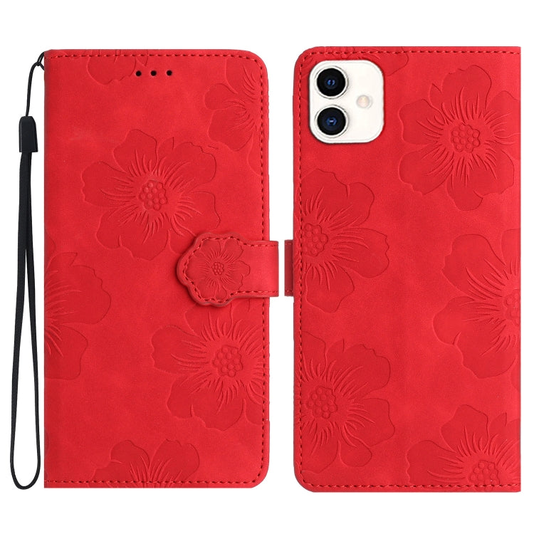 Flower Embossing Pattern Leather Phone Case