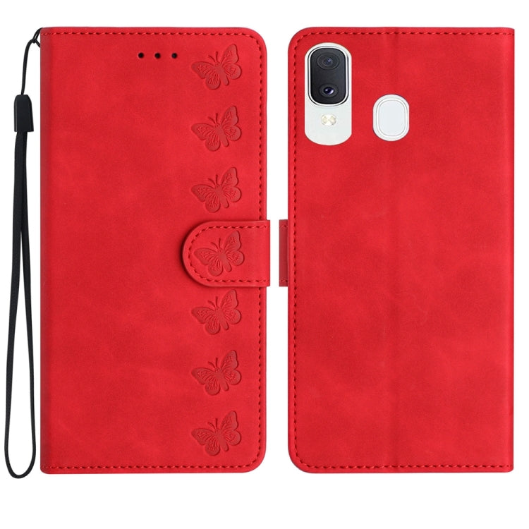 Seven Butterflies Embossed Leather Phone Case