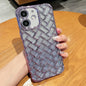 Woven Grid 3D Electroplating Laser Engraving Glitter Paper Phone Case, For iPhone 12 Pro, For iPhone 11