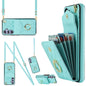 Rhombic Texture Card Bag Phone Case with Long Lanyard