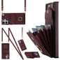 Rhombic Texture Card Bag Phone Case with Long Lanyard