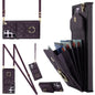 Rhombic Texture Card Bag Phone Case with Long Lanyard