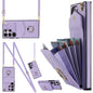 Rhombic Texture Card Bag Phone Case with Long Lanyard