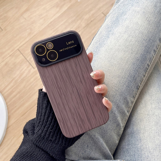 Wood Grain TPU Phone Case with Lens Film, For iPhone 14 Plus, For iPhone 14, For iPhone 14 Pro, For iPhone 14 Pro Max, For iPhone SE 2022 / 2020 / 8 / 7, For iPhone 13 Pro Max, For iPhone 13 Pro, For iPhone 13, For iPhone 12, For iPhone 12 Pro Max