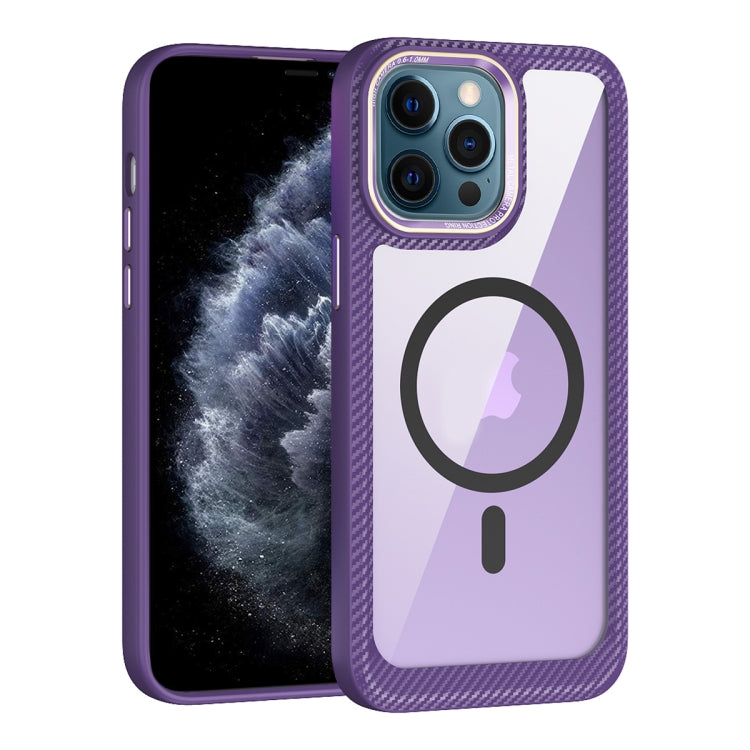 MagSafe Carbon Fiber Transparent Back Panel Phone Case