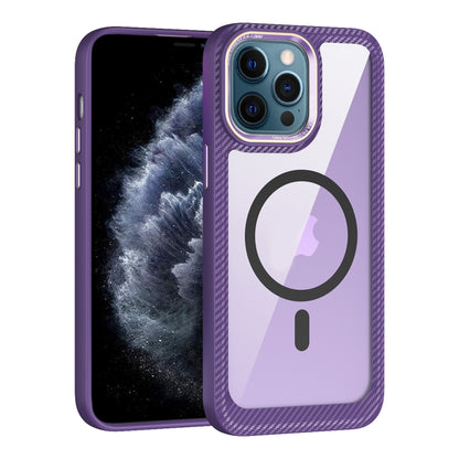 MagSafe Carbon Fiber Transparent Back Panel Phone Case