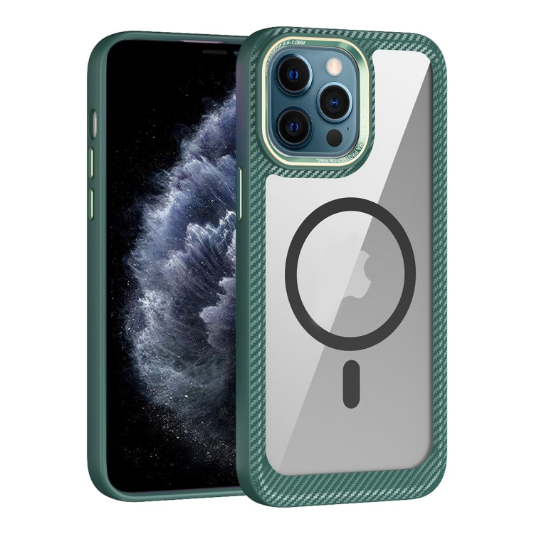 MagSafe Carbon Fiber Transparent Back Panel Phone Case