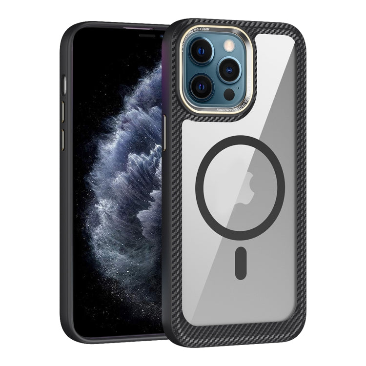 MagSafe Carbon Fiber Transparent Back Panel Phone Case