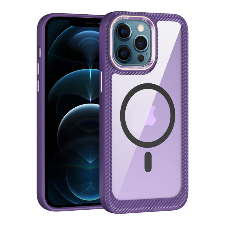 MagSafe Carbon Fiber Transparent Back Panel Phone Case