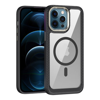 MagSafe Carbon Fiber Transparent Back Panel Phone Case