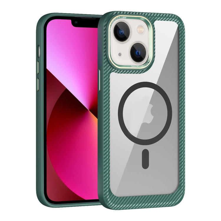 MagSafe Carbon Fiber Transparent Back Panel Phone Case