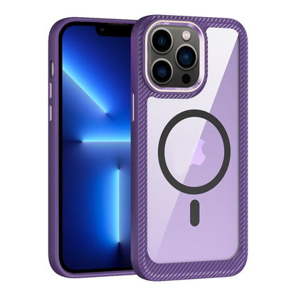 MagSafe Carbon Fiber Transparent Back Panel Phone Case