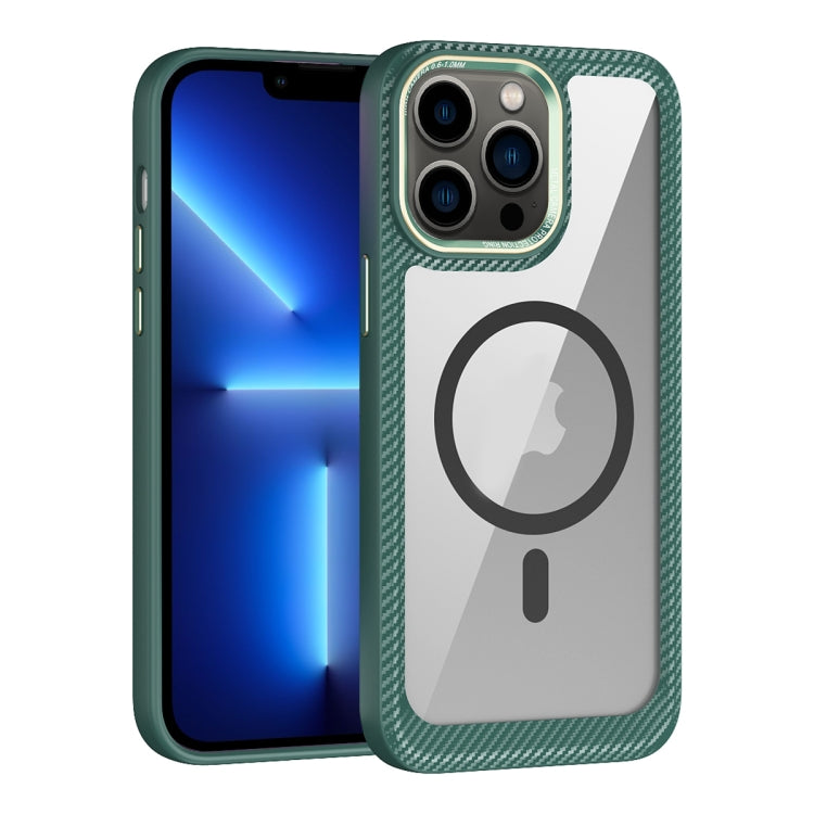 MagSafe Carbon Fiber Transparent Back Panel Phone Case