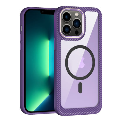 MagSafe Carbon Fiber Transparent Back Panel Phone Case
