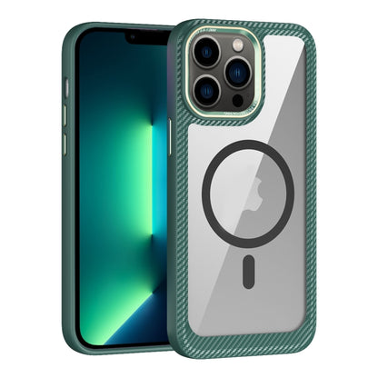 MagSafe Carbon Fiber Transparent Back Panel Phone Case