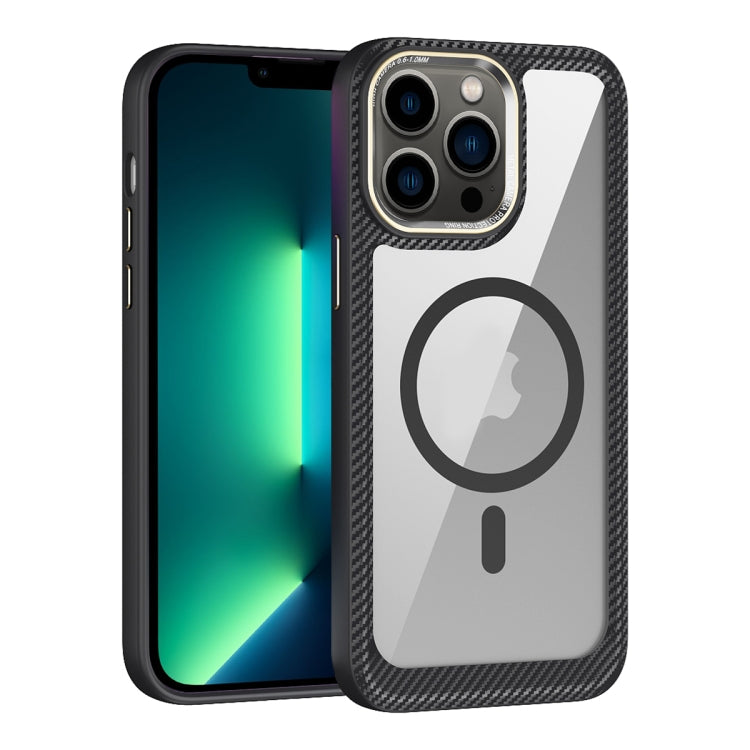 MagSafe Carbon Fiber Transparent Back Panel Phone Case