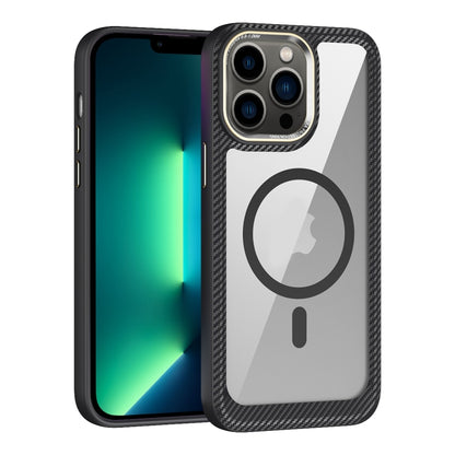 MagSafe Carbon Fiber Transparent Back Panel Phone Case