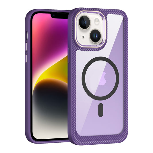MagSafe Carbon Fiber Transparent Back Panel Phone Case