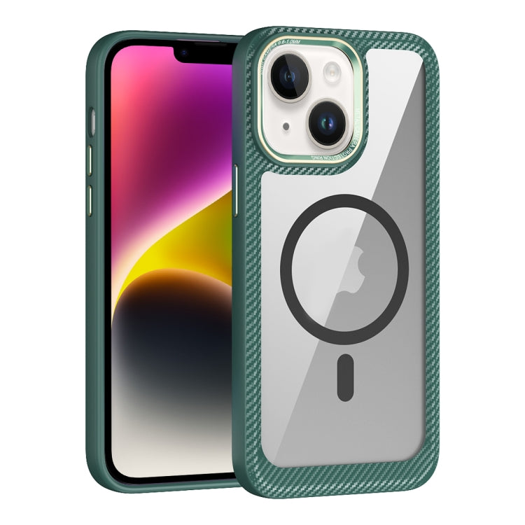 MagSafe Carbon Fiber Transparent Back Panel Phone Case