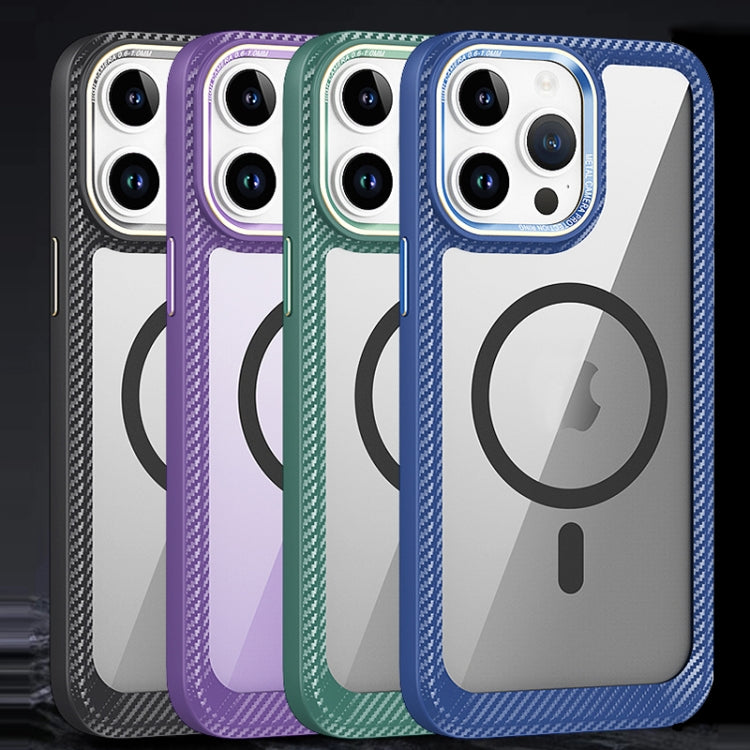 MagSafe Carbon Fiber Transparent Back Panel Phone Case