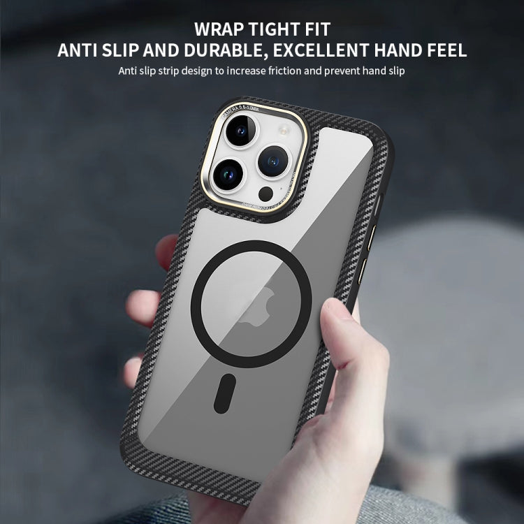 MagSafe Carbon Fiber Transparent Back Panel Phone Case