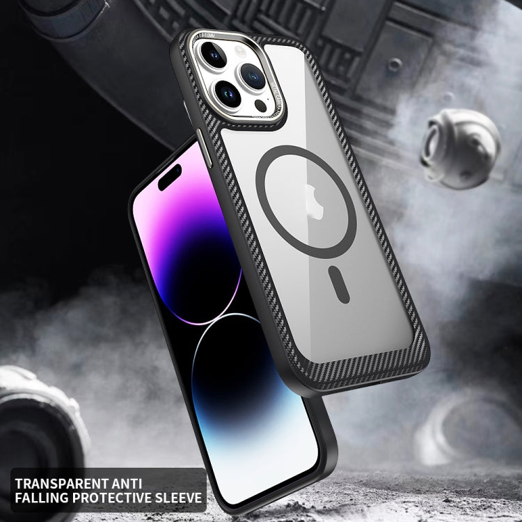 MagSafe Carbon Fiber Transparent Back Panel Phone Case