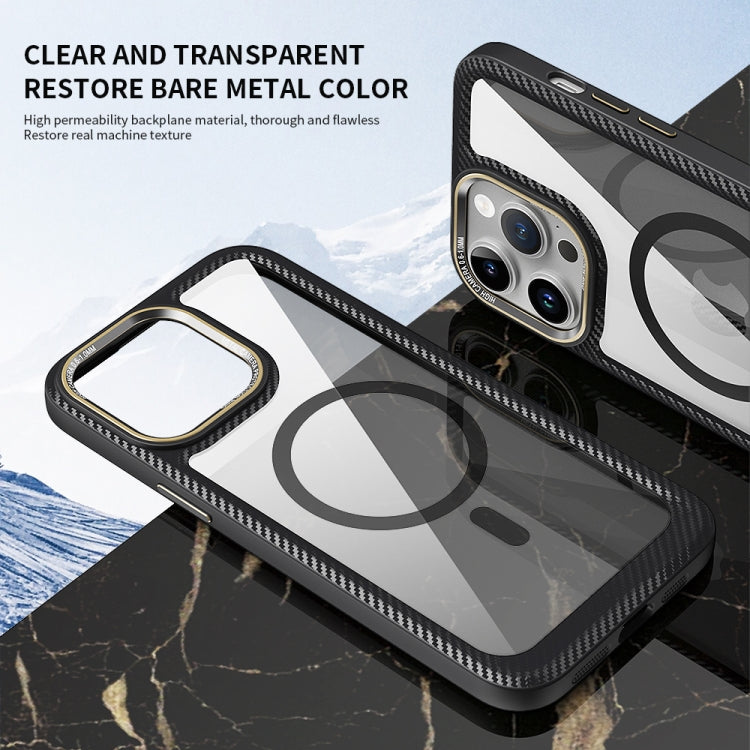 MagSafe Carbon Fiber Transparent Back Panel Phone Case