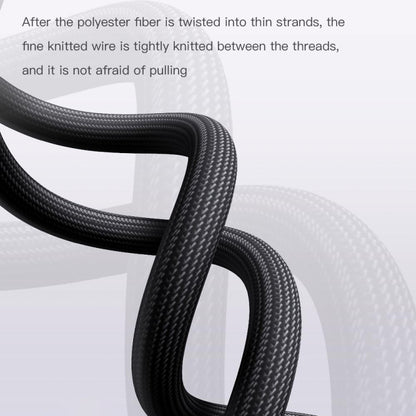 TOTU CB-8-L 12W USB to 8 Pin Transparent Braided Data Cable, Length: 1.5m