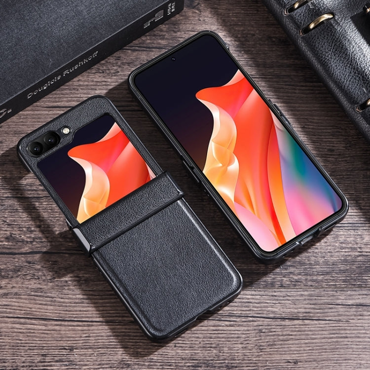 Three-stage Folding Leather Texture Phone Case, For Samsung Galaxy Z Flip6 / Flip7 FE, For Samsung Galaxy Z Flip5